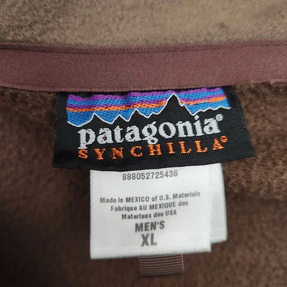 Vintage Patagonia Mens XL Brown Fleece Synchilla Full Zip Vest Y2K - Picture 7 of 9